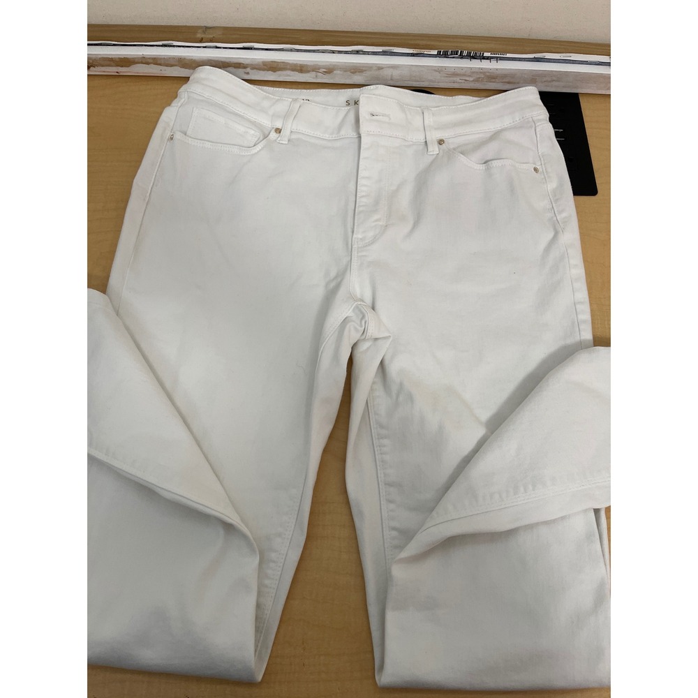 White House Black Market The Skinny Jeans White Mid-Rise Size 10